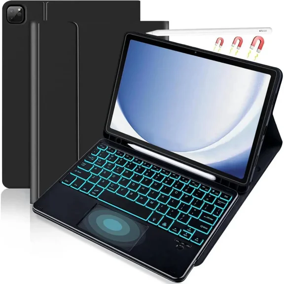 Keyboard Case for iPad Air 13 Inch M4 2026 M3 2025 M2 2024, iPad Pro 12.9 6th 2022/5th 2021/4th 2020/3rd 2018 Gen, Detachable Bluetooth Keyboard with Trackpad 7 Colors RGB Backlit, Pencil Holder