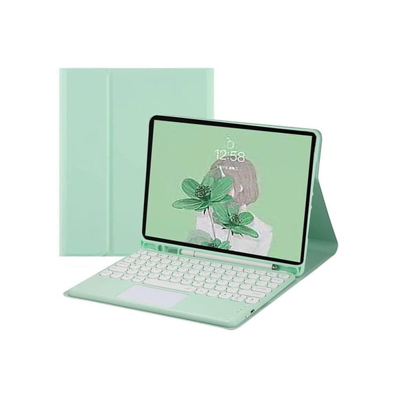 Keyboard Case for iPad Air 13 inch 2024 M2, iPad Pro 12.9 inch 6th/5th/4th/3rd Gen 2022 - 2018 Slim Leather Folio Smart Cover with Touchpad Keyboard / Pencil Holder