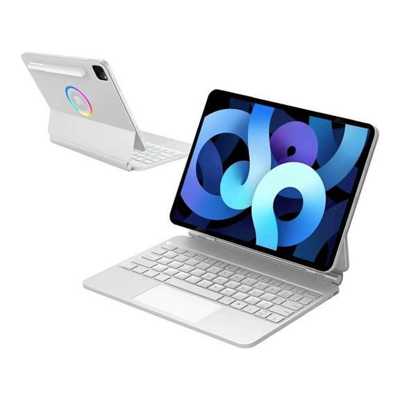 Keyboard Case for iPad Air 5th/4th Generation 10.9 inch 2022/2020, iPad Pro 11 4th/3rd/2nd/1st Gen, Wireless Bluetooth Magnetic Keyboard Case with Detachable Pencil Holder, Trackpad, RGB Backlit