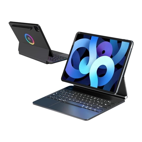 Keyboard Case for iPad Air 5th/4th Generation 10.9 inch 2022/2020, iPad Pro 11 4th/3rd/2nd/1st Gen, Wireless Bluetooth Magnetic Keyboard Case with Detachable Pencil Holder, Trackpad, RGB Backlit