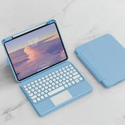 Keyboard Case for iPad Air 5th Generation 2022 / iPad Air 4th 2020 10.9 Inch, Detachable Magnetic Cover, Vertical Stand & Magnetically Cute Color Round Key Trackpad Keyboard