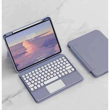 Keyboard Case for iPad Air 5th Generation (2022) / iPad Air 4th (2020) 10.9 Inch, Detachable Magnetic Cover, Vertical Stand & Magnetically Cute Color Round Key Trackpad Keyboard