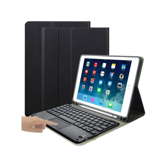 Keyboard Case for iPad Mini 5 4 3 2 1 - Touchpad Detachable Keyboard with Pencil Holder - Slim Leather Folio Smart Cover for iPad Mini 5th 2019 - iPad Mini 4 - Mini 3 - Mini 2 & 1