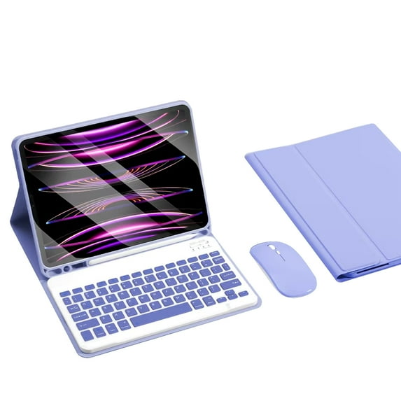 Keyboard Case for iPad Mini 6 2021 (8.3 Inch), Soft TPU Back Cover with Mouse and Pencil Holder & Magnetically Detachable Wireless Bluetooth Keyboard for iPad Mini 6th Generation