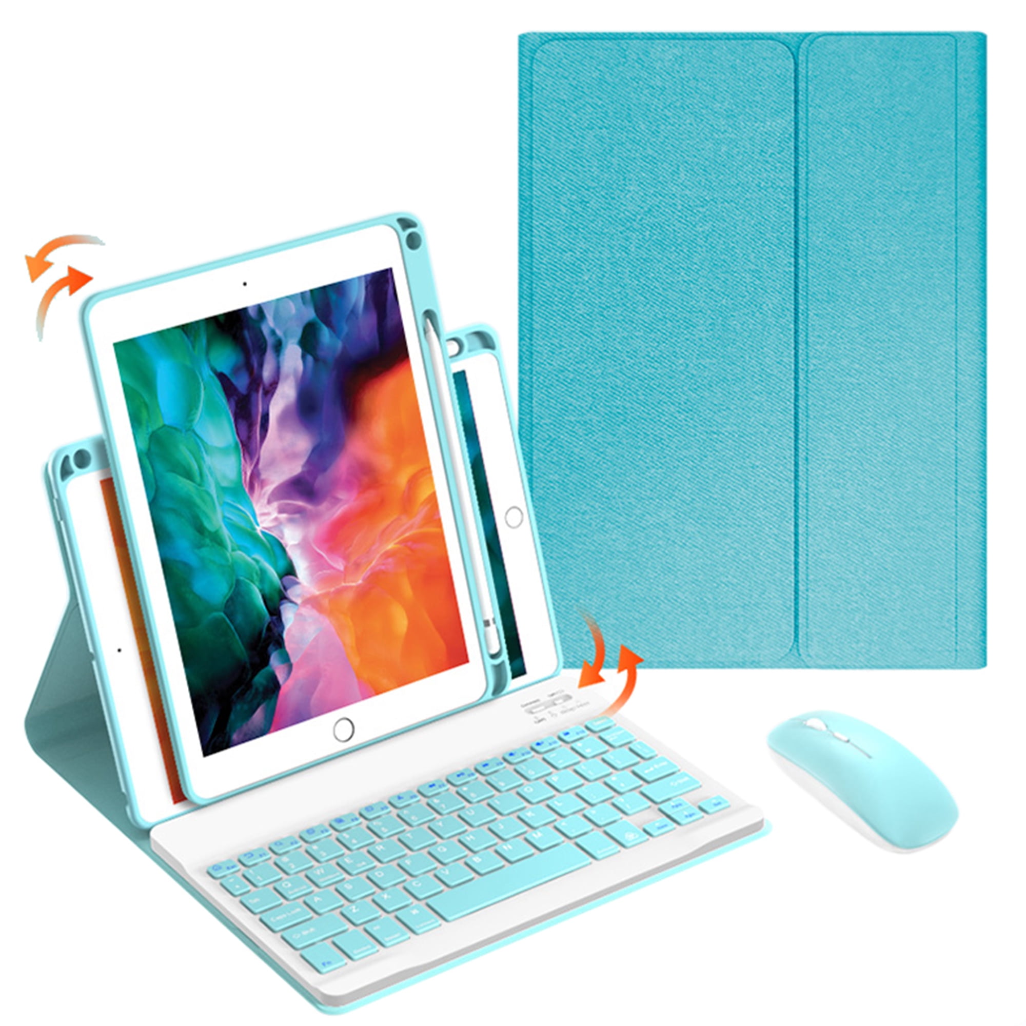 typecase Touch for iPad 9th Generation Keyboard Case (10.2, 2021),  Multi-Touch Trackpad, 10 Color Backlight, 360° Rotatable, Thin & Light for  8th Gen