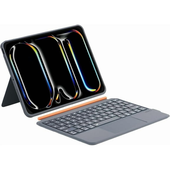 Keyboard Case for iPad Pro 11 inch M4 2024, Detachable Magnetic Keyboard with Touchpad, Backlit, Portrait/Landscape Mode(Grey, Compatible with iPad Pro 11 M4 2024)