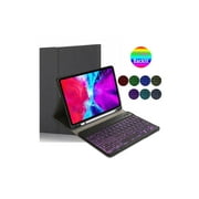 Keyboard Case for iPad Pro 12.9-inch 2017/2015 Old Model, 2nd & 1st Generation, Soft TPU Protective Cover, [7 Color Backlit] Magnetically Detachable Wireless Bluetooth Keyboard
