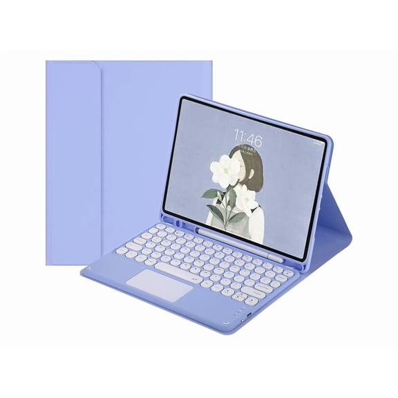 Keyboard Case for iPad Pro 12.9 inch 2021 5th Generation / 2020 4th Gen / 2018 3rd Gen, Slim Leather Folio Smart Cover with Detachable Touchpad Keyboard / Pencil Holder