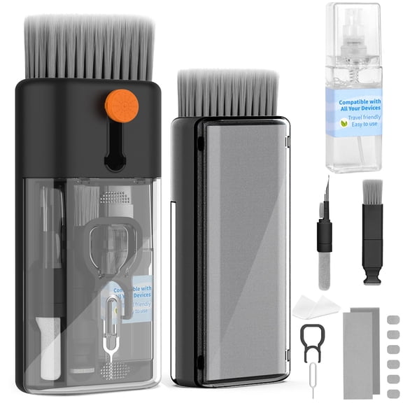 Keyboard Cleaner Laptop Cleaning Kit - All in One Computer Tech Cleaning Brush, Multi-Function Pc Accessories with Airpod Cleaning Kit, Electronic Laptop Screen Cleaner for MacBook, iPhone, Gaming