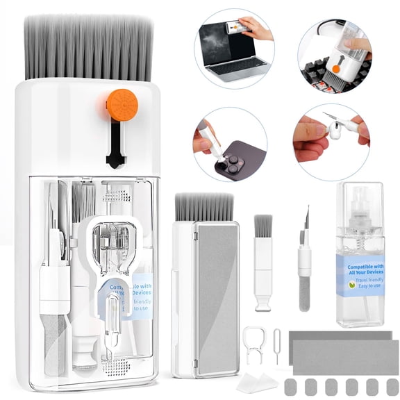Keyboard Cleaner Laptop Cleaning Kit - All in One Computer Tech Cleaning Brush, Multi-Function Pc Accessories with Airpod Cleaning Kit, Electronic Laptop Screen Cleaner for MacBook, iPhone, Gaming