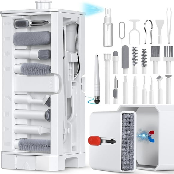 Keyboard Cleaning Kit,32-in-1 Multi-Function Cleaner Tool with Screen Cleaner Spray (5ml) for AirPods Pro iPad MacBook,Earbud Cleaner Pen with Brush for All Phone Laptop iPhone Device Charging Port