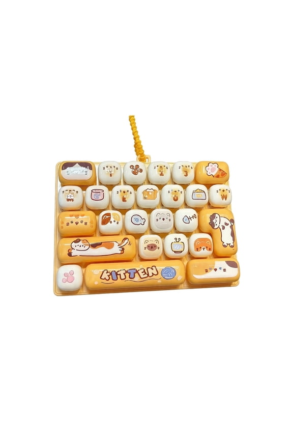 Keyboard Clicker Fidget 26 Keys Key Ring With Sleek Modern Design ,Stress Relief Clicker Fidget Toy,Keychain Fidget