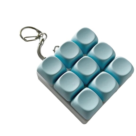 Keyboard Clicker Squeeze, Squeeze Toys Adults, Relaxation Relief Items Squeeze, Office Squeeze Toys, Light Blue 2X2 Inch Cute Desktop Accessory Keychain Gift with Smooth Tactile