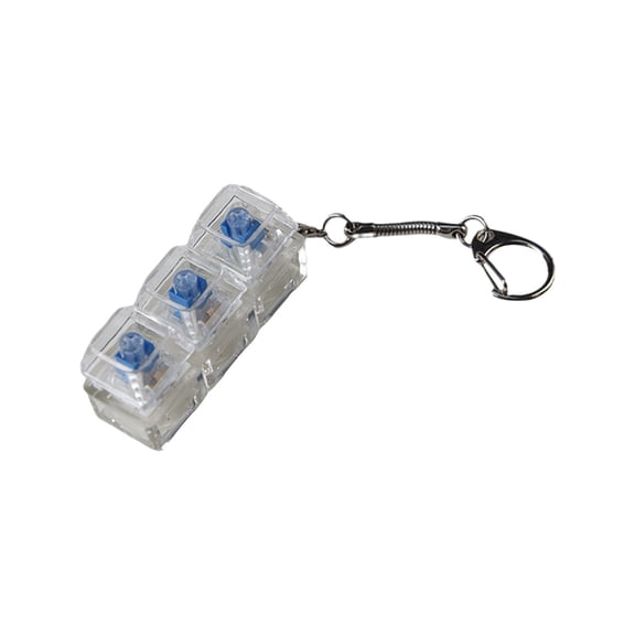 Keyboard Clicker Squishy Fidget Toys for Adults Clear Black Mechanical Key Toy Office Desk Accessory Tactile Sensory Gadget with LED Light 1 Pack