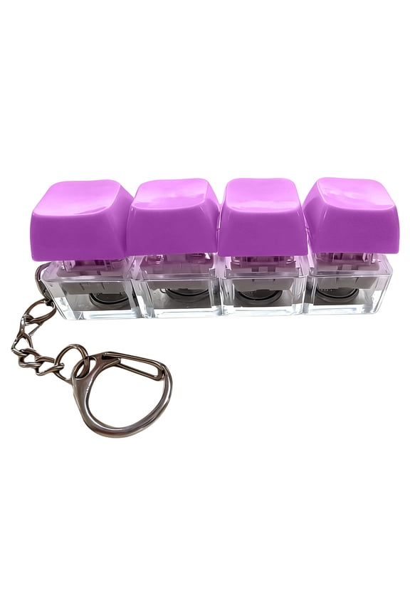 Keyboard Clicker Toy - 9-Button Decompression Keychain with RGB Lights,Portable Fidget Stress Reliever Finger Clicker Toys for Anxiety Relief,Mechanical Keyboard Simulator for Home & Travel