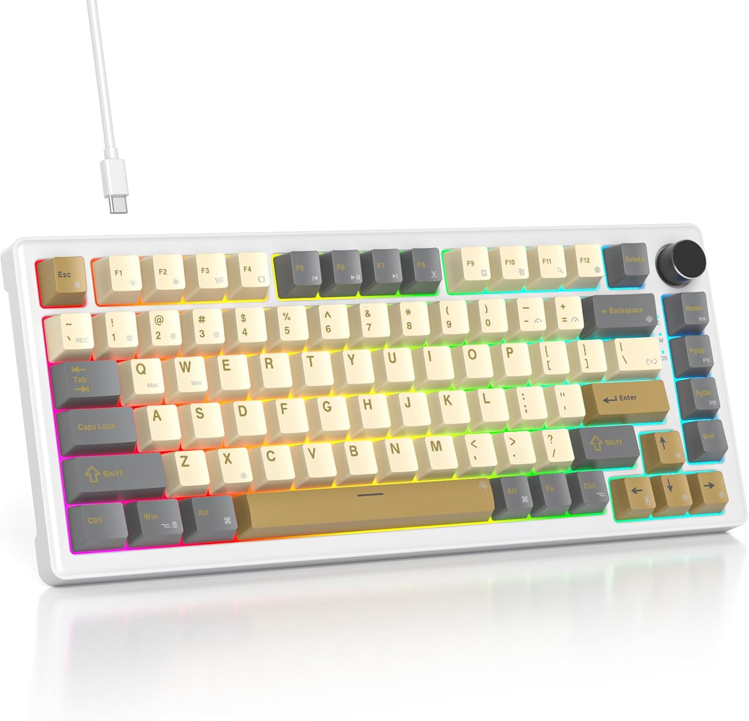 Keyboard Compact Layout : The V500 RGB keyboard with Knob allowing for ...
