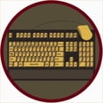thumbnail image 1 of Keyboard Connection Brown 7 ft.7 in. Round  WearOn Nylon Machine Tufted- Cut Pile Educational Rug, 1 of 1