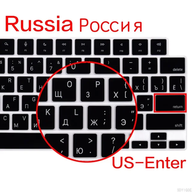 Keyboard Cover For 2005 - 2022 New M2/M3 Macbook Pro /Air 13/15/13.6/16/12 inch Skin (UK/US Layout)A2681/A2442/A3113/A2780/A3114 Russia US A1465 A1370 Air 11