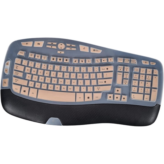 Keyboard Cover for Logitech K350 MK550 MK570 Keyboard Cover Skin for Logitech K350 MK550 MK570 Wireless Wave Keyboards Covers Skin Protector Accessories, Gold