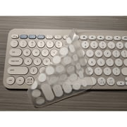Keyboard Cover for Logitech K380, Ultra Thin Silicone Keyboard Protector Skin, Dust Proof Waterproof Keycap Cover Membrane for K380 Bluetooth Keyboard, White
