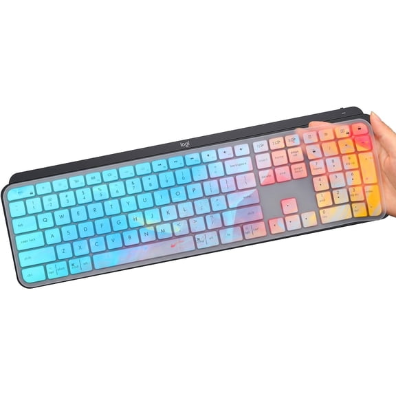 Keyboard Cover for Logitech MX Keys S Wireless Keyboard/MX Keys Advanced Wireless Keyboard/Logitech Craft Advanced Wireless Keyboard Protector Ultra Thin Silicone Keyboard Skin-Colorful