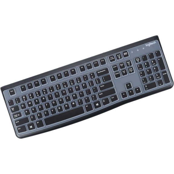 Keyboard Cover for Logitech K120 & MK120 Wired Keyboard, Ultra Thin Logitech MK120 & K120 Keyboard Skin Protector - Black