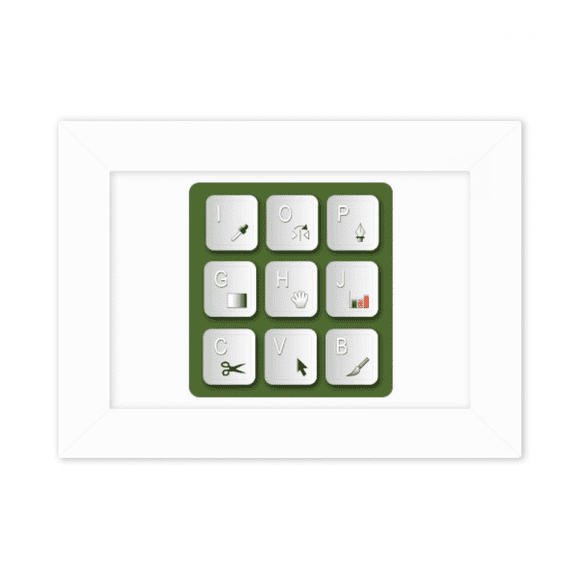 Keyboard Design Art Deco Fashion Photo Mount Frame Picture Art Painting Desktop 5x7 inch