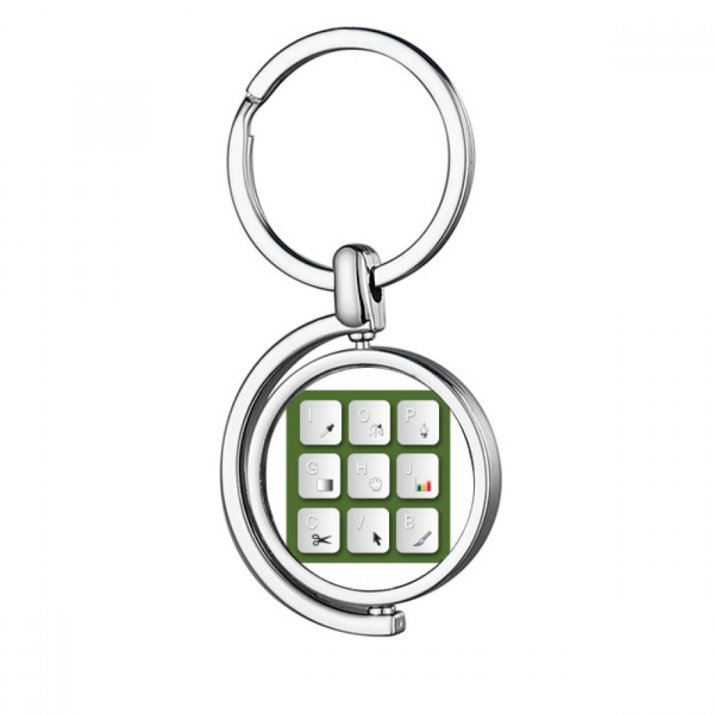 Keyboard Design Art Deco Fashion Rotating Keychain Metal Keyring Holder ...