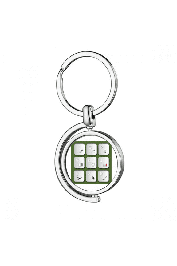 Keyboard Design Art Deco Fashion Rotating Keychain Metal Keyring Holder