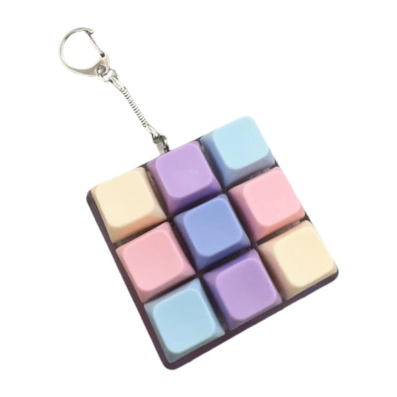 Keyboard Fidget Keychain 9 Key Clicker Sensory Toy Portable PVC Cube for Teens Adults Office Home