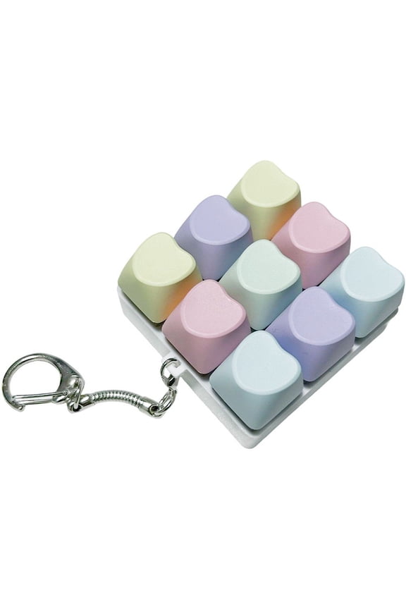 Keyboard Fidget Keychain Keycap Relaxing Relief Stress Clicker Pass The Time Keys Button Pinch Fidgets Keyboard