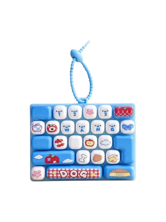 Keyboard Fidget Keychain Mini Cartoon Cute 26 Keys Clicker Keyboard Toy Backpack Purse Pendant for Stress Relief