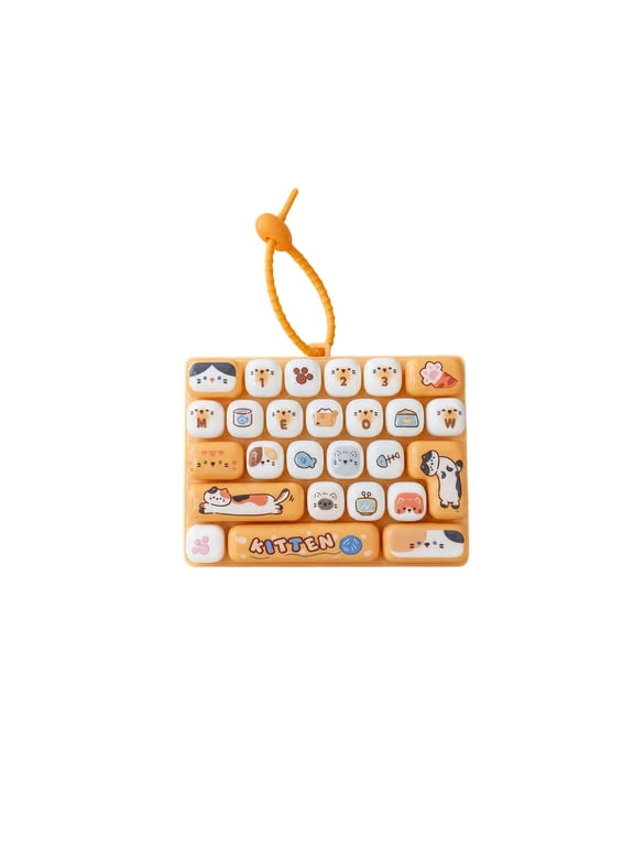 Keyboard Fidget Keychain Mini Cartoon Cute 26 Keys Clicker Keyboard Toy Backpack Purse Pendant for Stress Relief