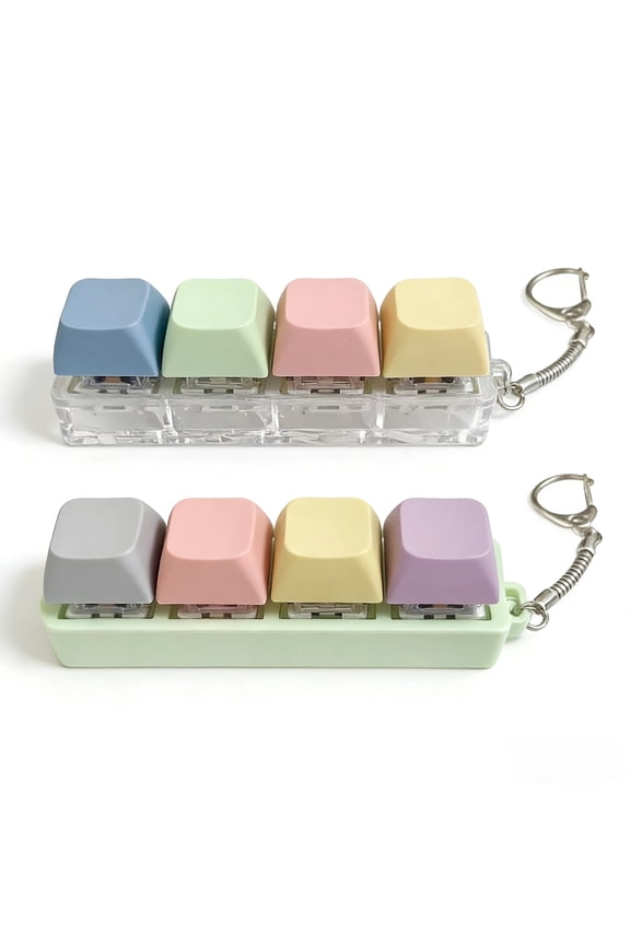 Keyboard Fidget Toy 2 PCS Fidget Keyboard Fidget Toys Clicker Fidget Keychain for Adults Stress Relief Anxiety Sensory Silent Loud Keyboard Fidget Clicker