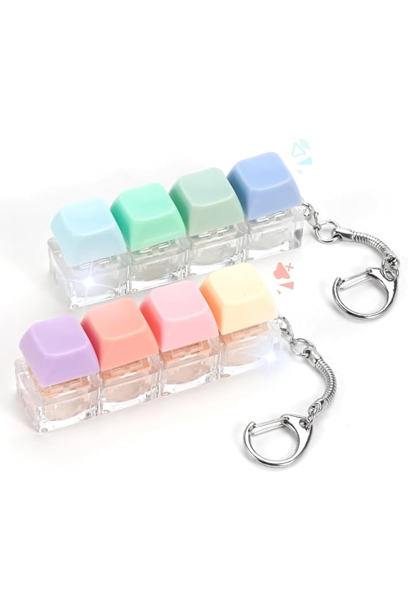 Keyboard Fidget Toy, 2 PCS Fidget Keyboard Silent Fidget Toys Clicker Fidget Keychain Fidgets for Adults Stress Relief Anxiety Sensory Fidget Toys Silent Loud Keyboard Fidget Clicker
