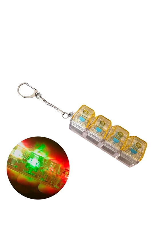 Keyboard Fidget Toy, 4-in-1 Stress Relief Clicker Toy, Keychain Cube Mechanical Key Button Clicker for Office School Home to Pass The Time