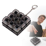 Keyboard Fidget Toy - 9 Button Fidget Keyboard Keychain,RGB Lights Mechanical Keyboards Clicker Toy For Stress Relief,Po