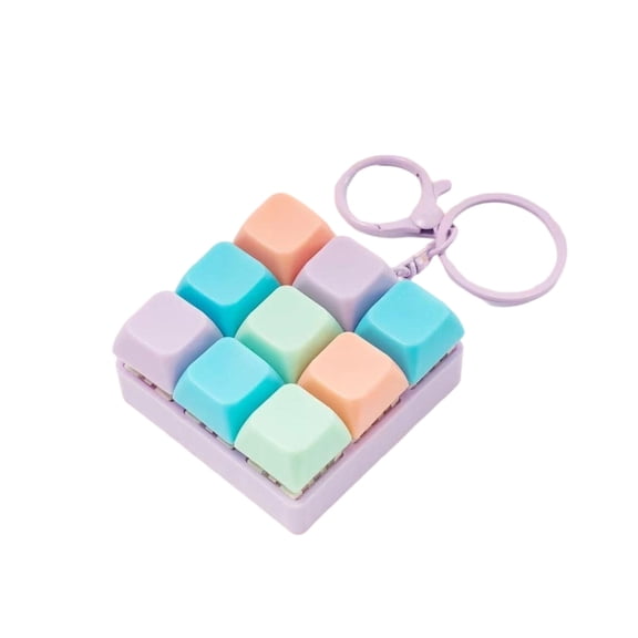 Keyboard Fidget Toy 9 Key Fidget Keychain Stress Relief Fidget Clicker – Clicky Fidget Toys for Adults, Improve Focus & Relieve Anxiety at Work, Travel – Stress Relief Gifts
