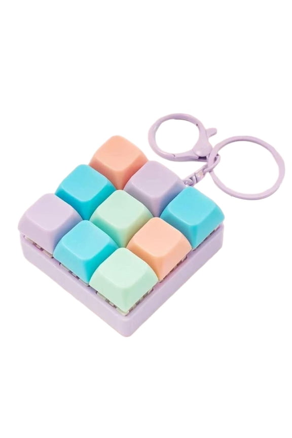 Keyboard Fidget Toy 9-in-1 Keyboard Fidget Keychain with Clickable Keys, Stress Relief Gadget for Focus, Anxiety & Office Fun
