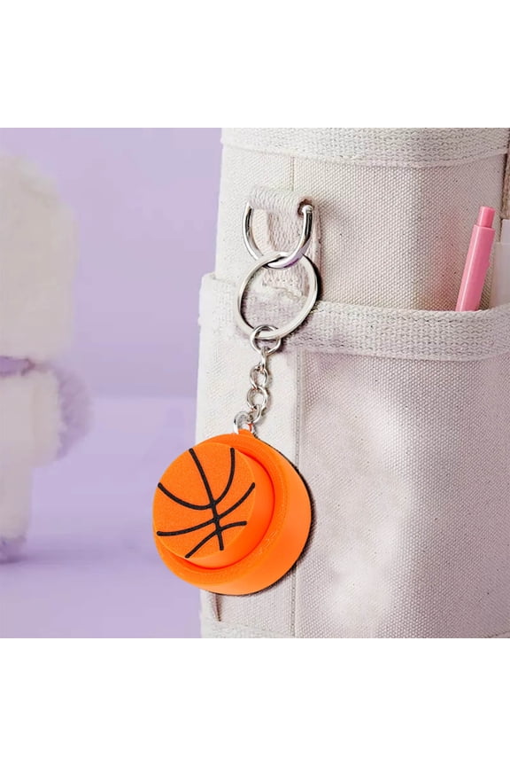 Keyboard Fidget Toy Ball Theme Keyboard Clicker Fidget for Stress Relief, Calm Anxiety Finger Clicker Toys, Keyboard Keychain Decompression Button Sensory Toy for Adults Gifts