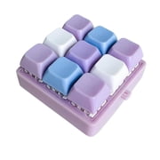 Keyboard Fidget Toy Click Keychain Stress Relief Button Toy 9-in-1 Keyboard Decompression Button Gift for Adult Colorful Macaron - D(No chain)