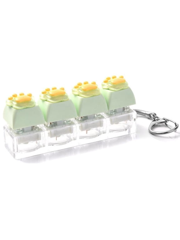 Keyboard Fidget Toy - Clicky, Creamy & Silent Stress Relief Fidget Clicker Keychain - Quiet Fidget Toy for Adults