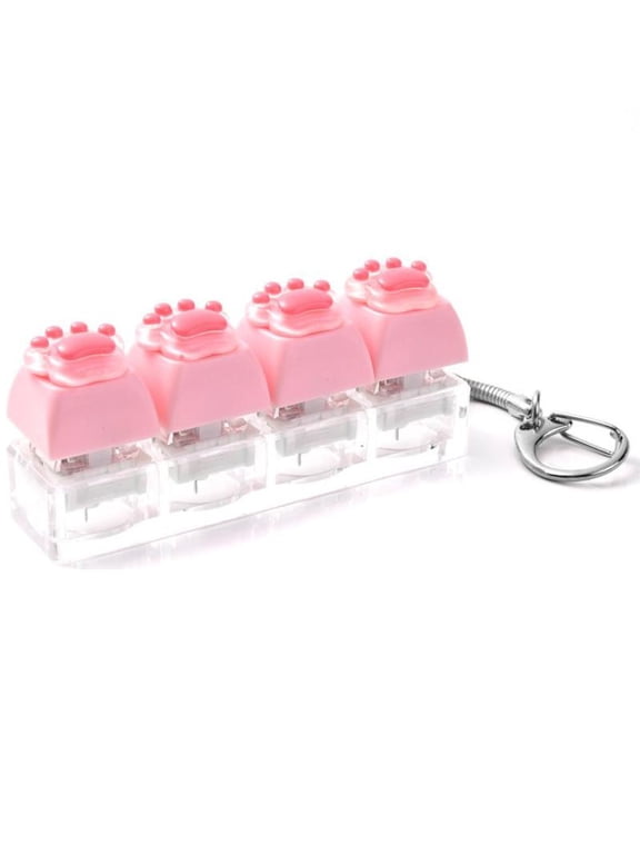 Keyboard Fidget Toy - Clicky, Creamy & Silent Stress Relief Fidget Clicker Keychain - Quiet Fidget Toy for Adults
