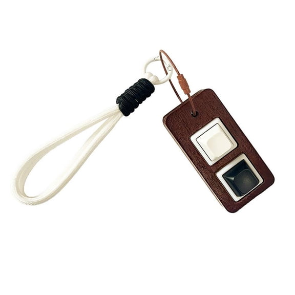 Keyboard Fidget Toy Double-Button Keyboard Clicker Fidget Toy,F-idget KeyboardKeychain,Portable Wooden Stress Relief Keychain Tactual Button for Adults ,Relieve Anxiety, Improve Focus