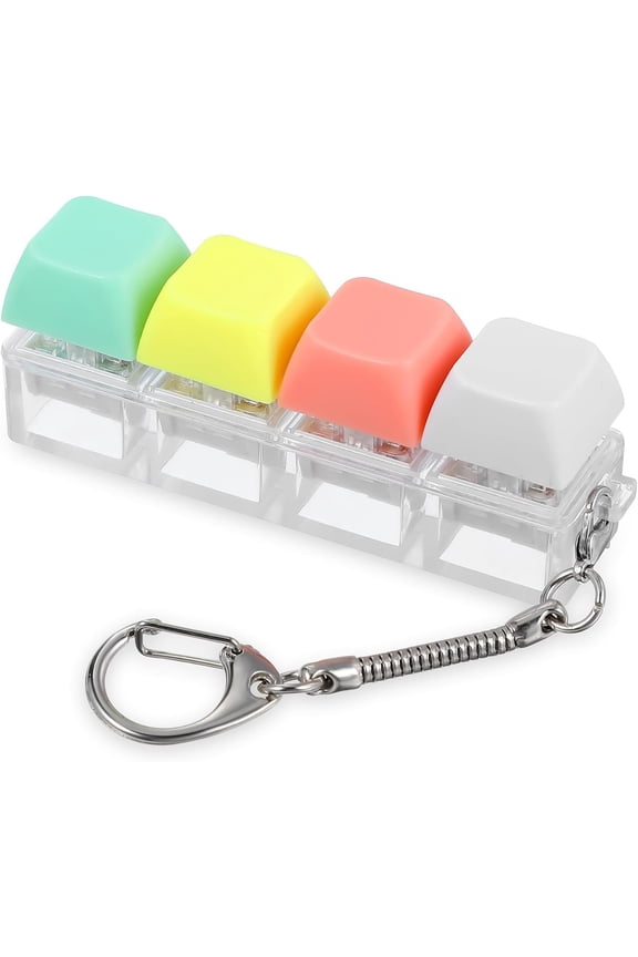 Keyboard Fidget Toy, Fidget Keychain, Fidget Clicker, Fidget Keyring for Stress Relief, Portable Fidget Keyboard for Adults and Kids, Pass the Time Decompression Decoration