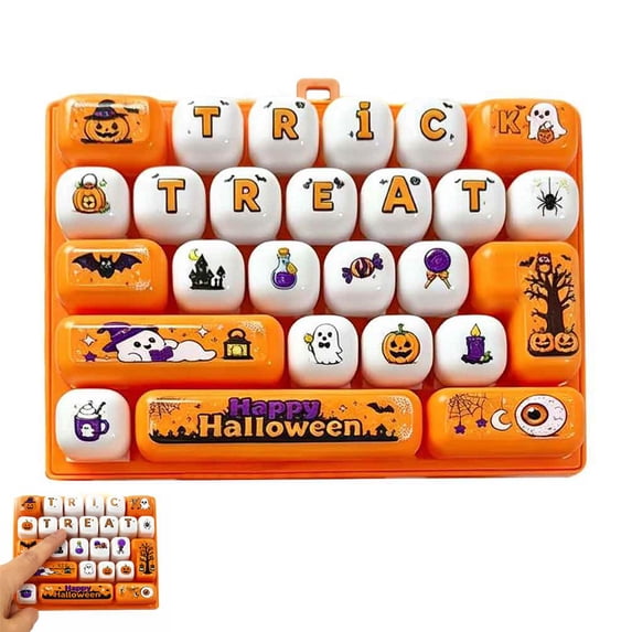 Fidget Button Key Chain Keyboard Fidget Toy Halloween Theme Fidget Keyboard Keychain Clicky ...