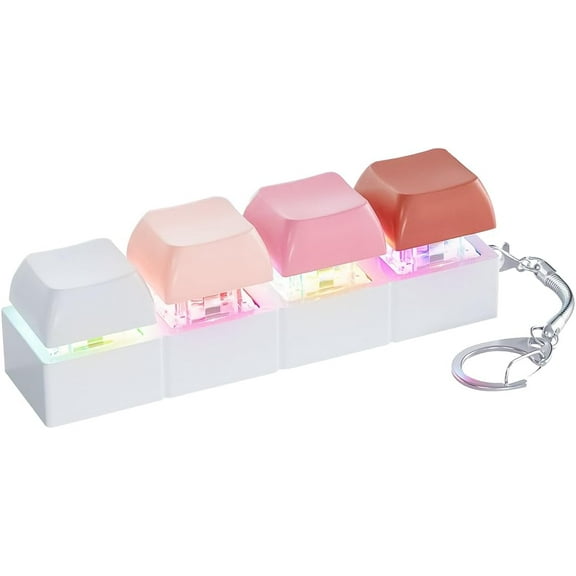 Keyboard Fidget Toy - Keyboard Clicker with LED Light Fidget Keyboard Keychain Fidget Toy Stress Relief Keyboard Fidget Clicker
