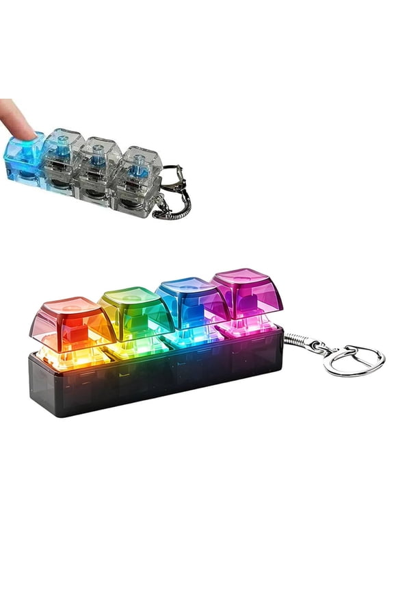 Keyboard Fidget Toy - Keyboard Fidget Clicker for Adults, Stress Relief Presents for Adult to Relief Stress Pass The Time,Fidgets Clicker Keychain, for Travel Offices Schools Home Use (White)