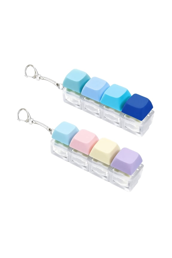 Keyboard Fidget Toy Keyboard Fidget Keychain 4-in-1 Decompression Button Finger Clicker Stress Relief Gifts for Kids Women Portable Desk Anxiety Relief Tool