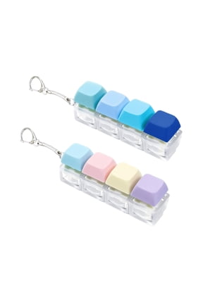 Keyboard Fidget Toy Keyboard Fidget Keychain 4-in-1 Decompression Button Finger Clicker Stress Relief Gifts for Kids Women Portable Desk Anxiety Relief Tool